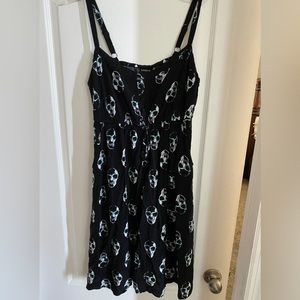 Torrid Skull with Teal Sunglasses Dress - Black & White - Size 0